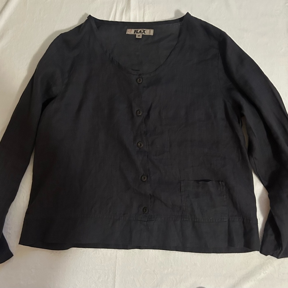 Flax Charcoal Gray Top/Jacket
